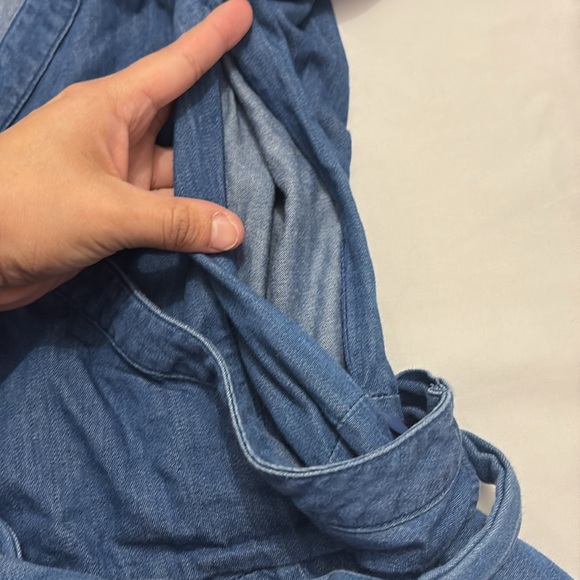 Boden Womens 14 Long Blue Faux Wrap Dress Minimalist Preppy Nautical Casual - Picture 4 of 9